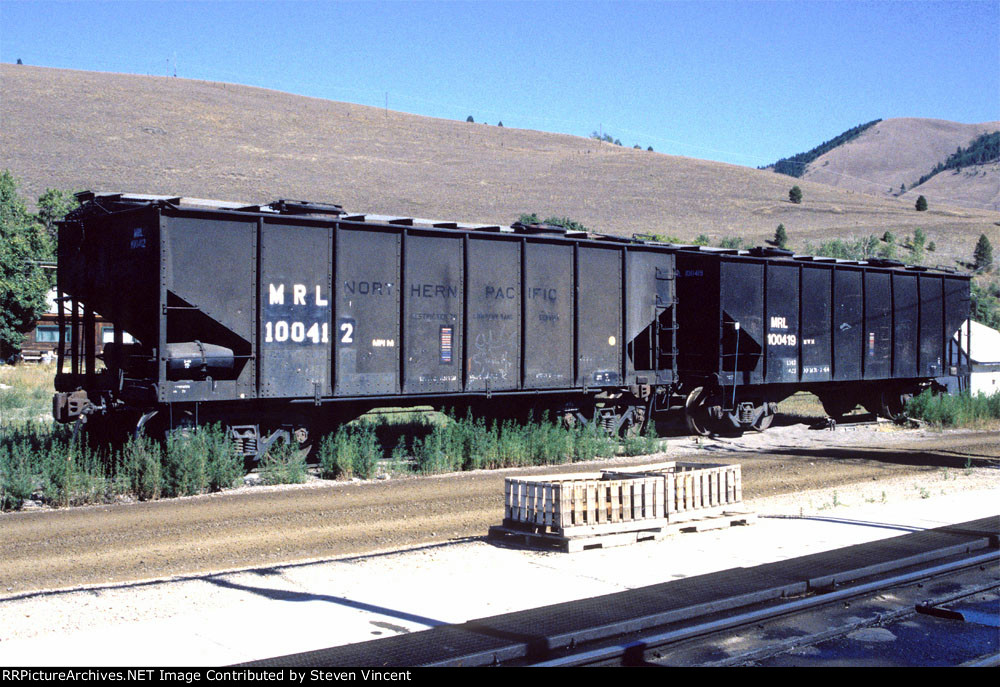 Montana Rail Link company sand cars MRL #100412 & #100419